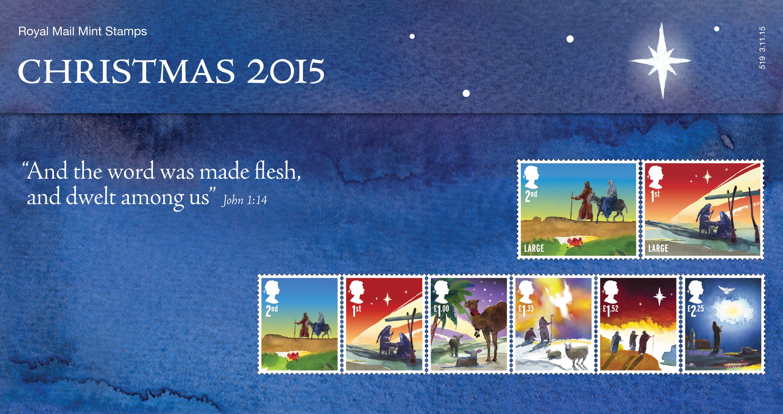 (image for) 2015 Christmas Royal Mail Presentation Pack 519